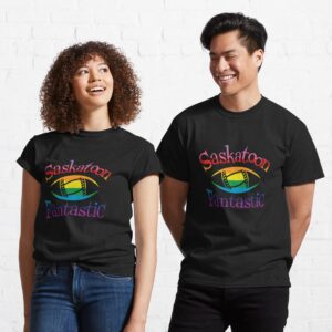 Saskatoon Fantastic Logo T-Shirt in Pride Colours