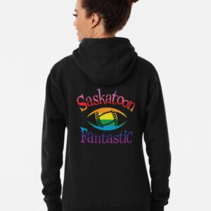 Saskatoon Fantastic Logo Pull-Over Hoodie in Pride Colours