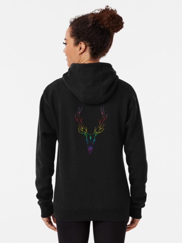 Saskatoon Fantastic Deer in Pride Colours Pull-Over Hoodie - Image 2