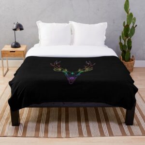 Saskatoon Fantastic Deer in Pride Colours Throw Blanket
