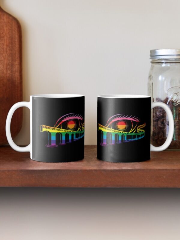 Saskatoon Fantastic Old School Logo Mug in Pride Colours - Image 4