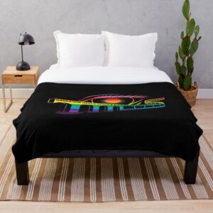 Saskatoon Fantastic Old School Logo Throw Blanket in Pride Colours