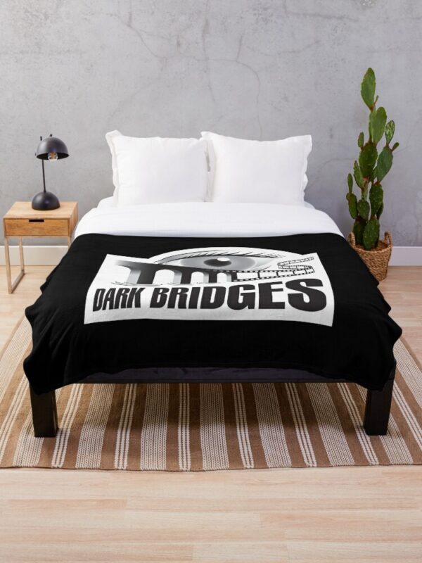 Dark Bridges Old School Logo Throw Blanket - Image 5