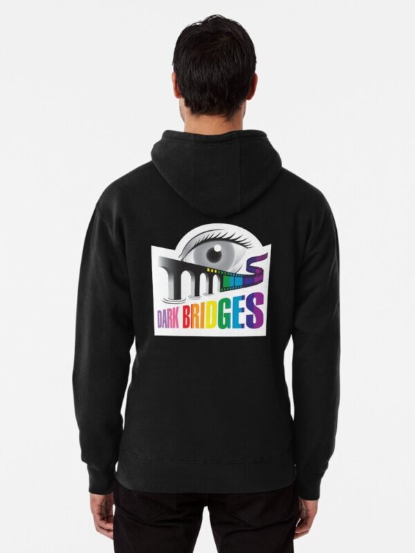 Dark Bridges Old School Logo Pull-Over Hoodie in Pride Colours - Image 2