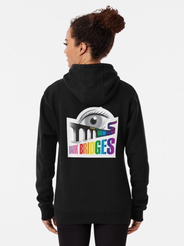 Dark Bridges Old School Logo Pull-Over Hoodie in Pride Colours - Image 3