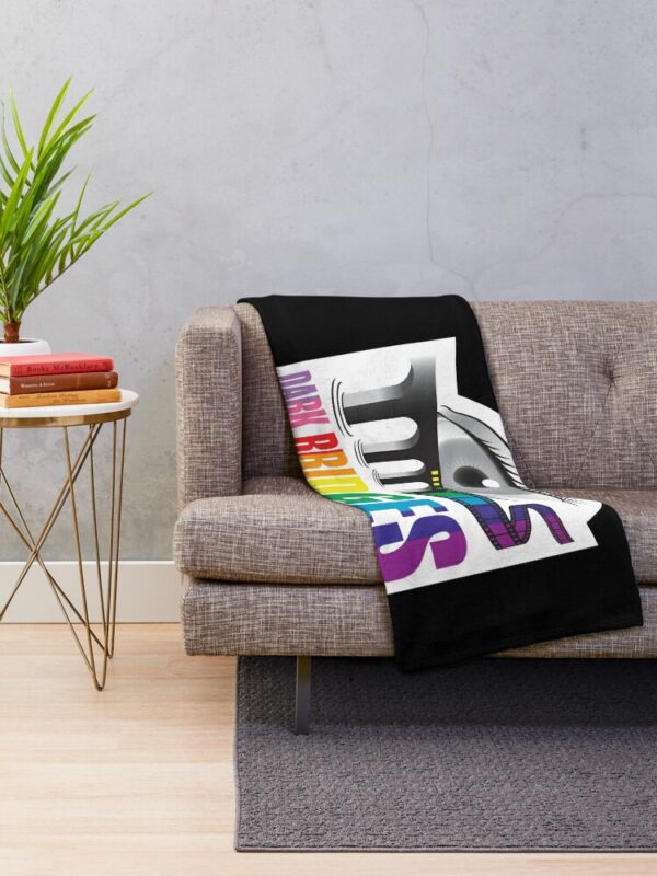 Dark Bridges Old School Logo Throw Blanket in Pride Colours - Image 3