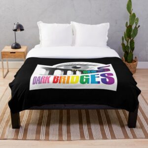 Dark Bridges Old School Logo Throw Blanket in Pride Colours