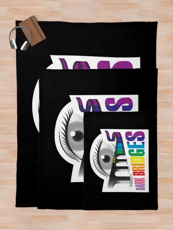 Dark Bridges Old School Logo Throw Blanket in Pride Colours - Image 5