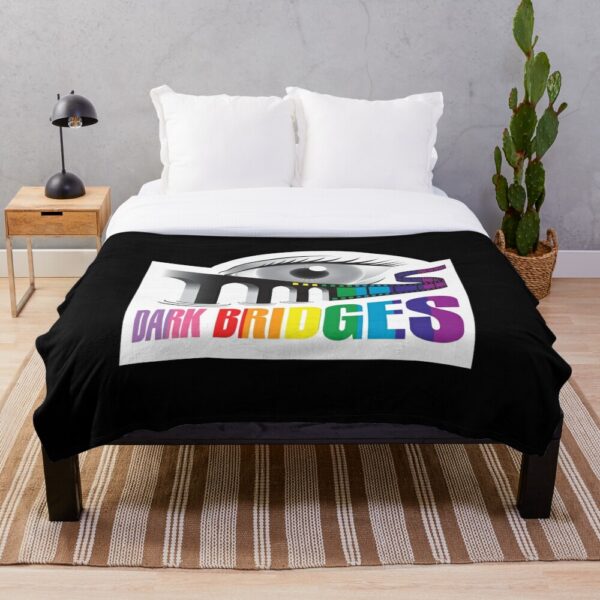 Dark Bridges Old School Logo Throw Blanket in Pride Colours